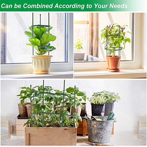 Plant Support Cages 15.7 Inches Garden Plant Support Ring Plant Stake Plant Support Tomato Cage, Perfect for Small Plants, Vegetables, Flowers, Plant Trellis for Potted Plants 2 Pack