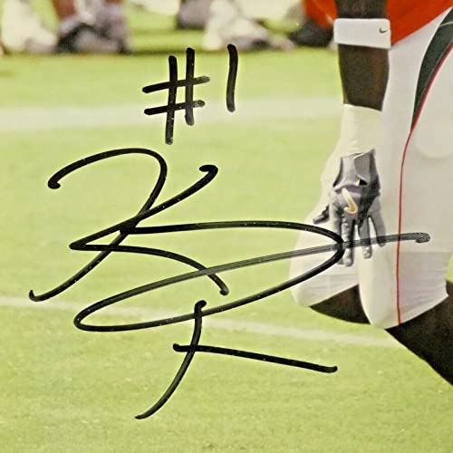 Kenny Phillips Signed Miami Hurricanes Football 8x10 Photo PSA Sticker No Card