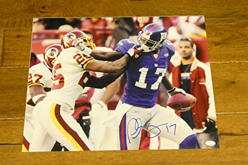 Plaxico Burress Signed 16x20 NY Giants Photo with JSA Sticker No Card