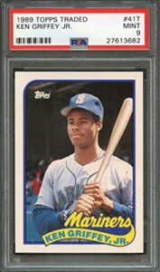 ken griffey jr rookie card 1989 topps traded update #41t seattle mariners psa 9