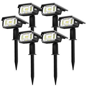 lkf solar spotlights outdoor, usb & solar powered landscape spotlights, ip65 waterproof wall lights auto on/off, 40leds garden lights for yard backyard walkway driveway patio, 6 pack