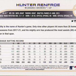 2022 Topps Update #US58 Hunter Renfroe NM-MT Milwaukee Brewers Baseball