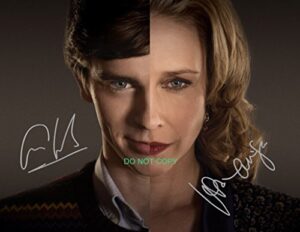 bates motel tv show cast signed reprint 11×14 poster photo vera farmiga & freddie highmore #2