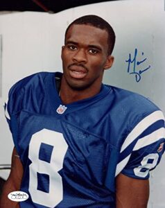 marvin harrison signed 8×10 football photo with jsa sticker no card