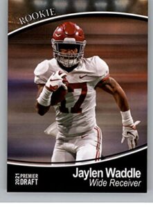 2021 sage hit premier draft #125 jaylen waddle pre-rookie ncaa football trading card in raw (nm or better) condition