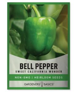 california wonder bell seeds for planting garden heirloom non-gmo seed packet with growing and harvesting peppers instructions for starting indoors for outdoor vegetable garden by gardeners basics