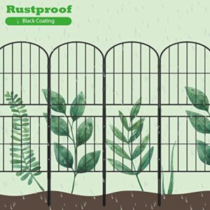 OUSHENG Decorative Garden Fence No Dig Fencing 10 Pack, 37.5in (H) x 10ft (L) Rustproof Metal Wire Panel Border Animal Barrier for Dog, Flower Edging for Yard Landscape Patio Outdoor Decor, Arched