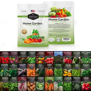 Survival Garden Seeds Home Garden Vegetable, Fruit & Herb Seed Bank Kit - 30 Pack - 18,500+ Non-GMO Heirloom Seeds Per Seed Vault - Grow Your Own Survival Food - Essential Emergency Preparedness Gear
