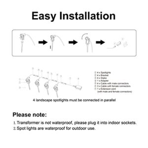 SUNTHIN Outdoor Landscape Lights 4 Pack