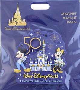 disney parks magnet – walt disney world – 50th anniversary – mickey & minnie mouse at cinderella castle