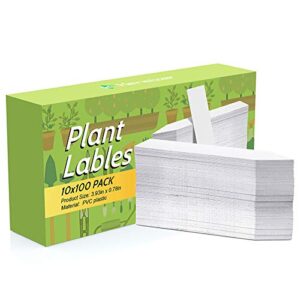 Kensizer 1000 Pcs 4 Inches Plastic Waterproof Plant Labels with a Gel Pen, Nursery Garden Stake Tags, Marker Labels Sticks for Potted Plants