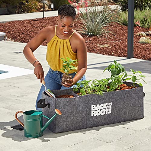 Back to the Roots Reusable Fabric Grow Bed for Herbs, Vegetables & Flowers, 3 cu. ft., Weatherproof, Double-stitched Handles for Easy Moving, No Assembly/Tools Needed