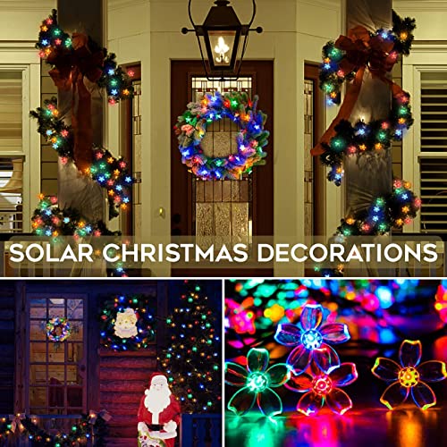 suddus 2 Pack Flower Solar String Lights Outdoor Waterproof 50 LED Solar Fairy Lights for Indoor Outdoor Decorations