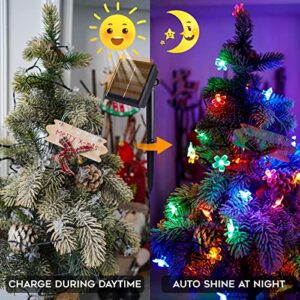 suddus 2 Pack Flower Solar String Lights Outdoor Waterproof 50 LED Solar Fairy Lights for Indoor Outdoor Decorations