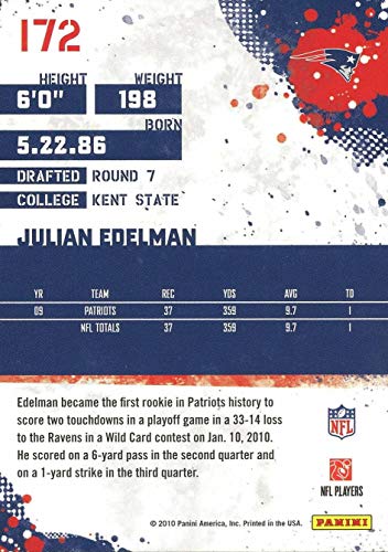 Julian Edelman 2010 Score NFL Football Mint Rookie Card 172 Picturing This New England Patriots Star in His Blue Jersey