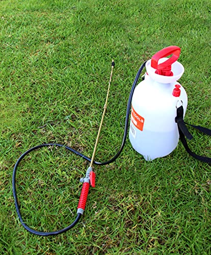 TABOR TOOLS 1.3 Gallon Lawn and Garden Pump Pressure with Pressure Relief Valve, Adjustable Shoulder Strap and Telescopic Adjustable Wand and VITON Seals. N50VA.