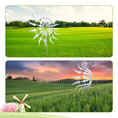 RIBOZRS Metal Plastic Windmill Suitable for courtyard, garden and outdoor decoration