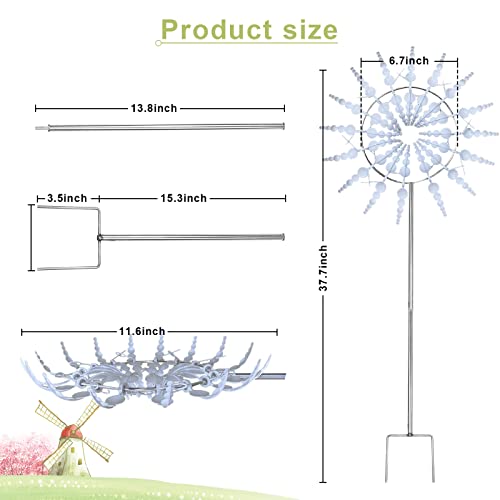 RIBOZRS Metal Plastic Windmill Suitable for courtyard, garden and outdoor decoration