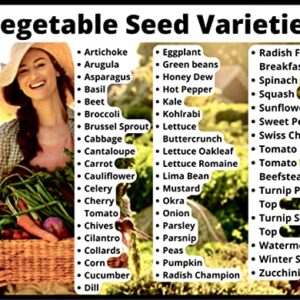 50 Vegetable & Fruit Seeds for Planting Your Outdoor & Indoor Home Seed Garden, Survival Gear Kit Includes 50,000 Seeds A Growing Guide & Mylar Package Gardening Heirloom Non-GMO Veggie Seed B&KM Farm