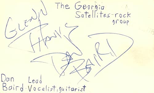 Dan Baird Lead Vocalist Guitarist Georgia Satellites Signed Index Card JSA COA