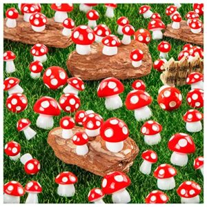 mgztthw tiny mushrooms for crafts – fairy garden mushroom – 60pcs mini resin mushroom decor- fake mushroom miniatures statue for bonsai micro landscape craft