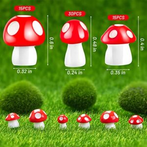 MGZTTHW Tiny Mushrooms for Crafts - Fairy Garden Mushroom - 60pcs Mini Resin Mushroom Decor- Fake Mushroom Miniatures Statue for Bonsai Micro Landscape Craft