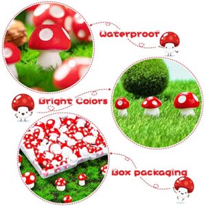 MGZTTHW Tiny Mushrooms for Crafts - Fairy Garden Mushroom - 60pcs Mini Resin Mushroom Decor- Fake Mushroom Miniatures Statue for Bonsai Micro Landscape Craft