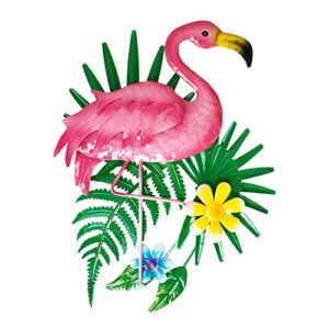 dreamskip pink flamingo wall decor, outdoor metal wall art, flamingo gifts for woman, decoration for garden, yard, party