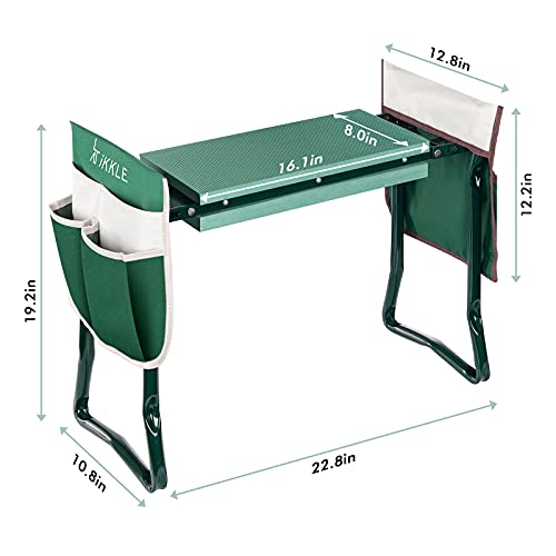 XCSOURCE Garden Kneeler Seat and Bench Heavy Duty (Holds 330lbs) | EVA Foam Kneeling Pad | Multifunctional Kneeler & Gardening Stool with 2 Tool Pouches | Great Gardening Gift for Women & Men