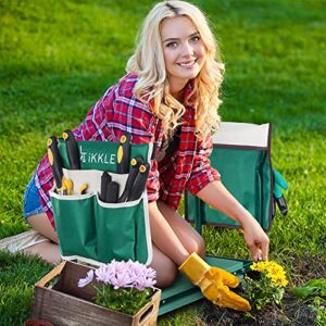 XCSOURCE Garden Kneeler Seat and Bench Heavy Duty (Holds 330lbs) | EVA Foam Kneeling Pad | Multifunctional Kneeler & Gardening Stool with 2 Tool Pouches | Great Gardening Gift for Women & Men