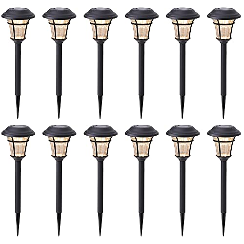 MAGGIFT 12 Pack Solar Pathway Lights Outdoor Solar Garden Lights for Patio, Yard, Driveway