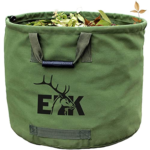 ELK Reusable Garden Leaf Waste Bag with Handles - 33 Gallon Canvas Fabric - Heavy Duty (22" Width x 18" Height)