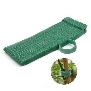 garden hook＆loop plant cable ties, adjustable garden nylon ties for supporting plant and vines, multi-functional garden ties(50 pcs, 8 inch, green)