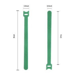 Garden Hook＆Loop Plant Cable Ties, Adjustable Garden Nylon Ties for Supporting Plant and Vines, Multi-functional Garden Ties(50 Pcs, 8 Inch, Green)