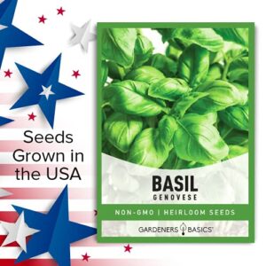 Genovese Basil Seeds for Planting Heirloom Non-GMO Herb Plant Seeds for Home Herb Garden Makes a Great Gift for Gardening by Gardeners Basics