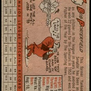 1958 Topps # 344 Bob Porterfield Boston Red Sox (Baseball Card) VG/EX Red Sox