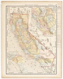 california with insets of southern & central regions (1894)