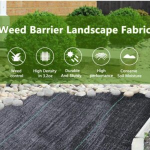 LGJIAOJIAO 3ftx50ft Weed Barrier Landscape Fabric Heavy Duty，Weed Block Gardening Ground Cover Mat, Weed Control Garden Cloth ，Woven Geotextile Fabric for Underlayment，Commercial Driveway Fabric