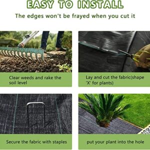 LGJIAOJIAO 3ftx50ft Weed Barrier Landscape Fabric Heavy Duty，Weed Block Gardening Ground Cover Mat, Weed Control Garden Cloth ，Woven Geotextile Fabric for Underlayment，Commercial Driveway Fabric