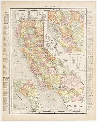 California with insets of Southern & Central Regions (1912)