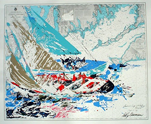 AMERICA'S CUP PLATESIGNED POSTER Leroy Neiman