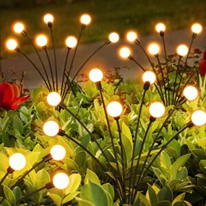 NEEMO Solar Garden Lights 4 Pack - Upgraded Brighter Firefly Lights Solar Outdoor with 8 LED, Swaying and Dancing, Solar Outdoor Lights, Pathway Lights Solar Powered for Yard Garden Patio (Warm white)