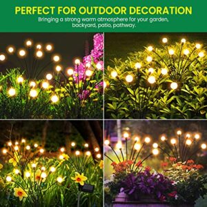 NEEMO Solar Garden Lights 4 Pack - Upgraded Brighter Firefly Lights Solar Outdoor with 8 LED, Swaying and Dancing, Solar Outdoor Lights, Pathway Lights Solar Powered for Yard Garden Patio (Warm white)