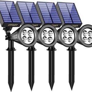 URPOWER Solar Lights Outdoor, 2-in-1 Waterproof Adjustable Solar Spotlights Outdoor Wall Light, Dusk-to-Dawn Solar Powered Landscape Lights for Backyard/Garden/Pathway/Pool/Porch (4Pack, Cool White)