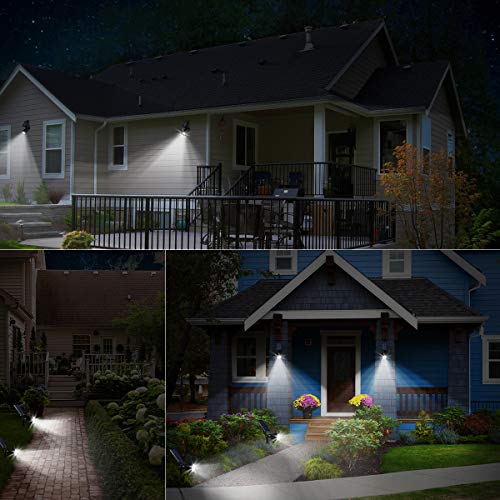 URPOWER Solar Lights Outdoor, 2-in-1 Waterproof Adjustable Solar Spotlights Outdoor Wall Light, Dusk-to-Dawn Solar Powered Landscape Lights for Backyard/Garden/Pathway/Pool/Porch (4Pack, Cool White)