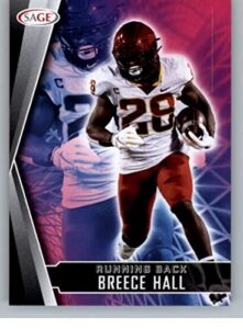 2022 sage high series #184 breece hall iowa state pre nfl football trading card in raw (nm or better) condition