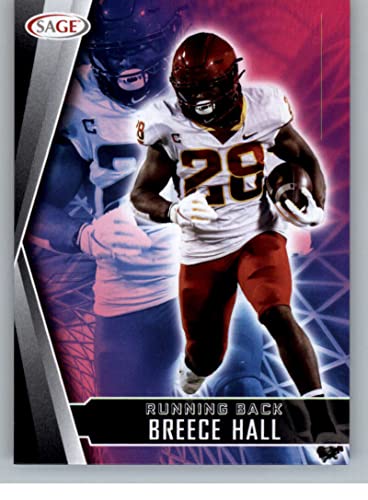 2022 Sage High Series #184 Breece Hall Iowa State Pre NFL Football Trading Card in Raw (NM or Better) Condition