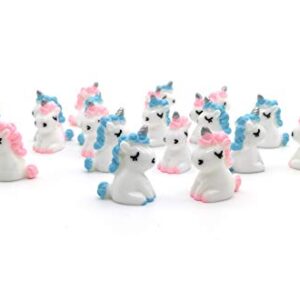 Exasinine 20 Pcs Micro Unicorn Miniature Figurines Fairy Garden Miniature Moss Landscape DIY Terrarium Crafts Ornament Accessories for Home Décor