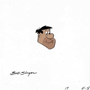 Flintstones Production Animation Art Cel of Flintstone from Hanna Barbera 1960s Signed by Animator Bob Singer 5