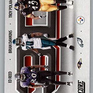 2021 Score 3D #3 Brian Dawkins/Ed Reed/Troy Polamalu Philadelphia Eagles/Baltimore Ravens/Pittsburgh Steelers NFL Football Card NM-MT